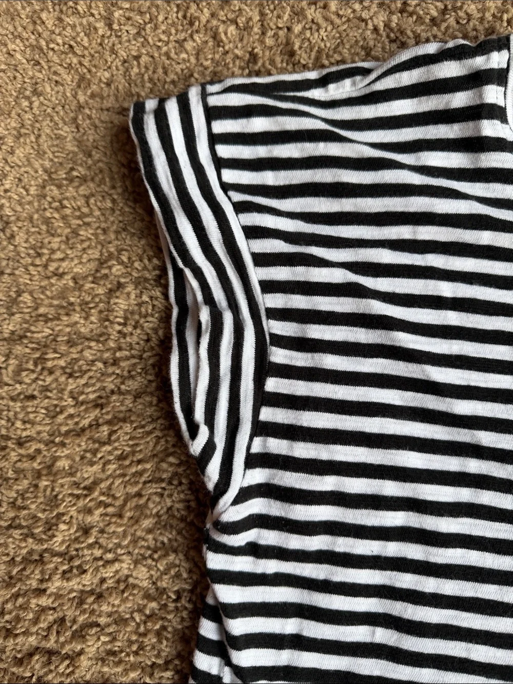 J. Crew Black and White Striped Mini Dress with Waist Tie